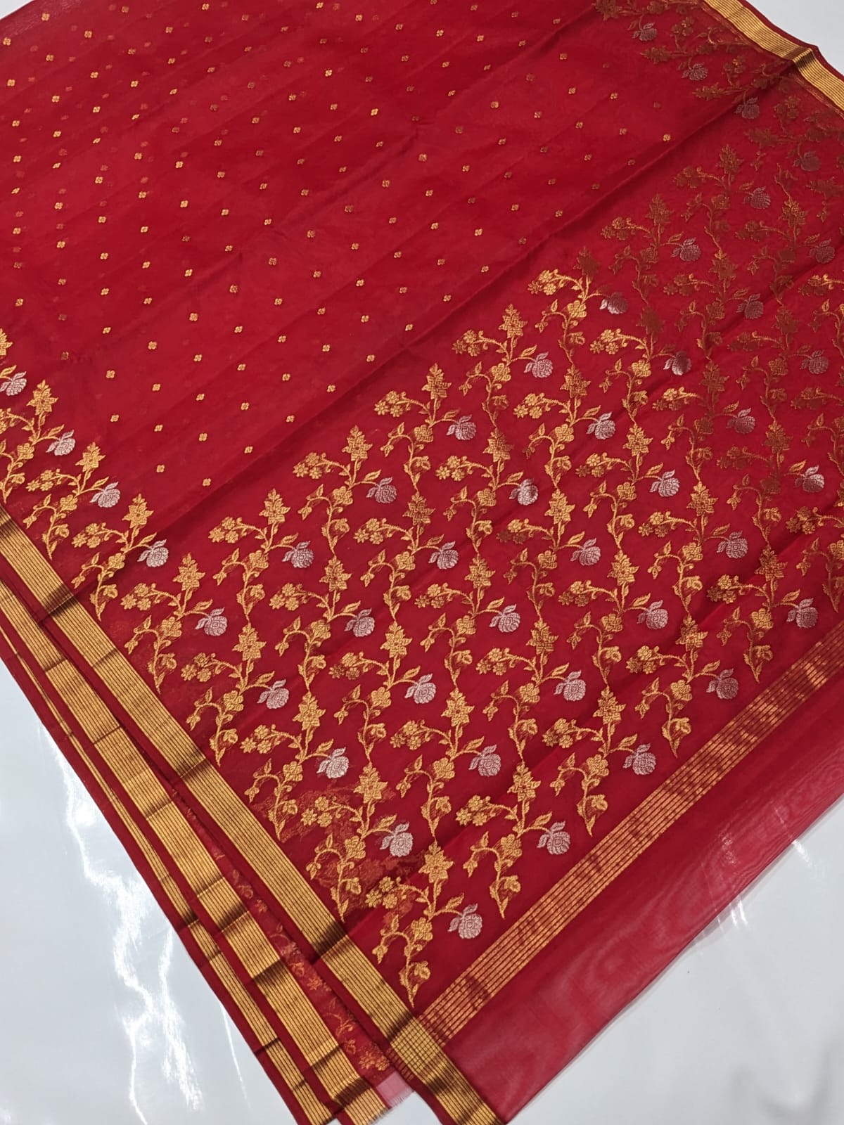 Chanderi Kinar Small Border Panel’s Zaal Saree