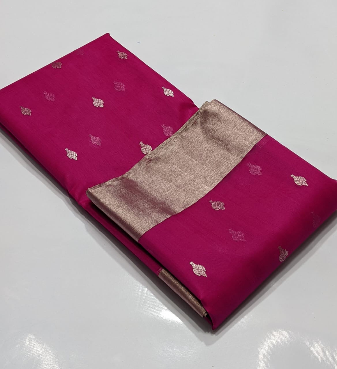 Rani Pink Chanderi Handloom Saree