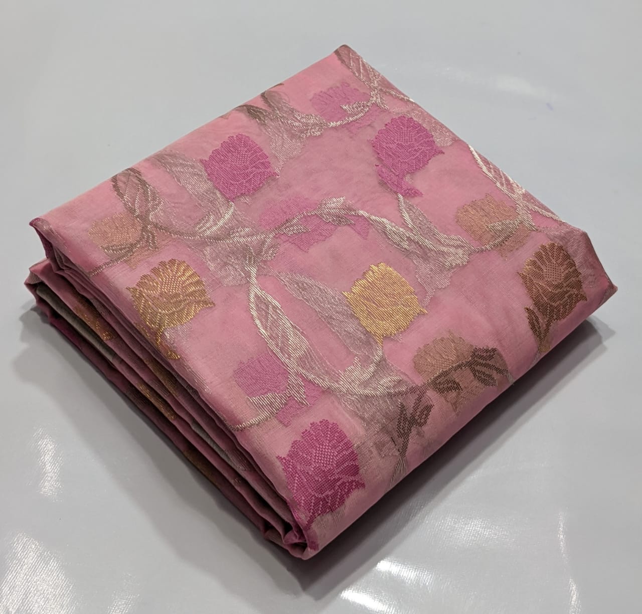 Pink All Over Zaal Chanderi Handloom Saree