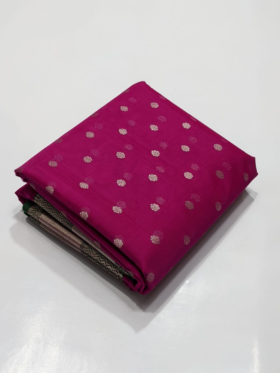 Chanderi Rani Pink Hand Border Saree
