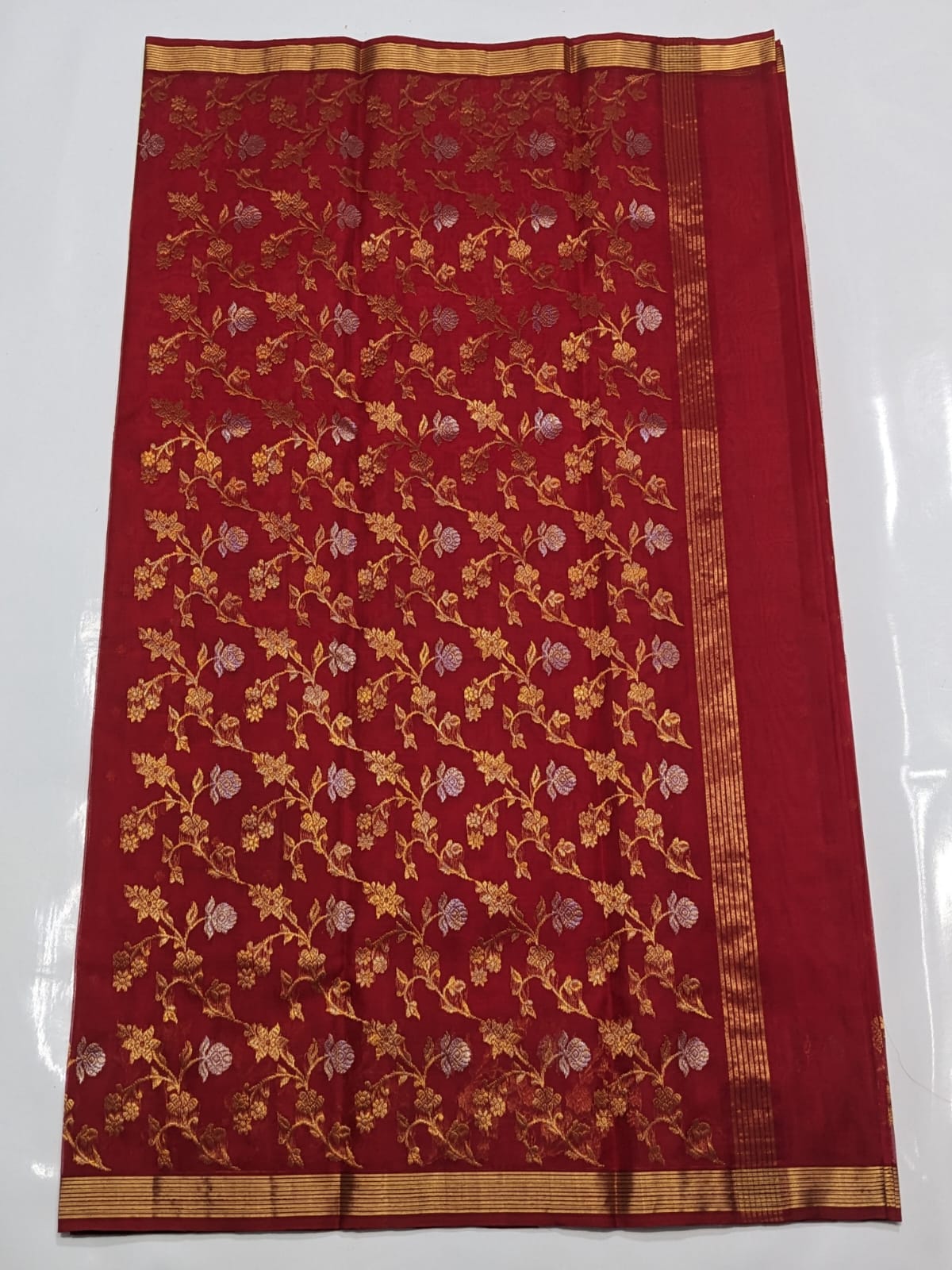 Chanderi Kinar Small Border Panel’s Zaal Saree