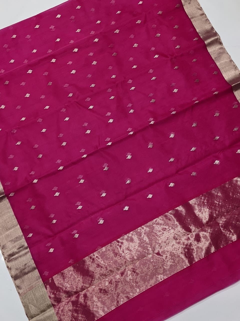 Rani Pink Chanderi Handloom Saree