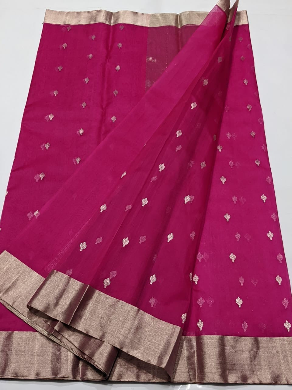 Rani Pink Chanderi Handloom Saree