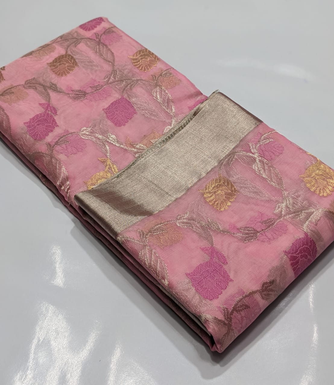 Pink All Over Zaal Chanderi Handloom Saree