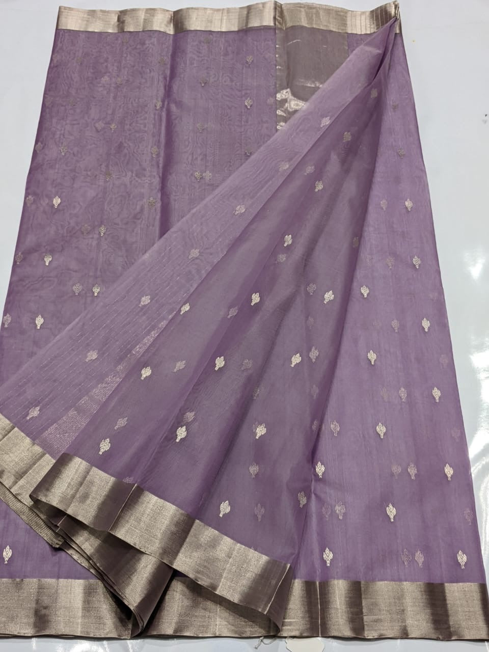 Light Purple Chanderi Handloom Saree