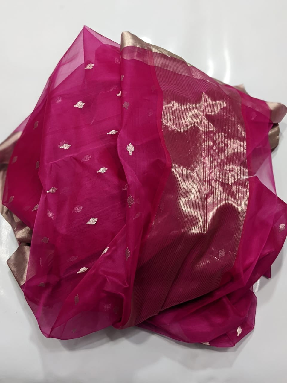 Rani Pink Chanderi Handloom Saree