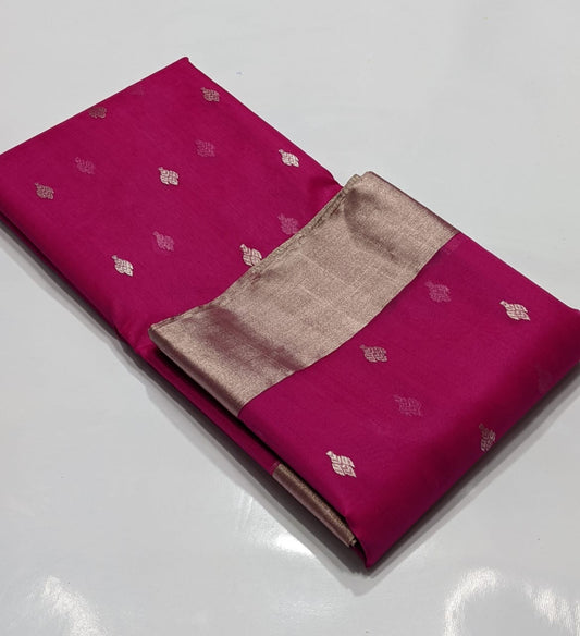 Rani Pink Chanderi Handloom Saree