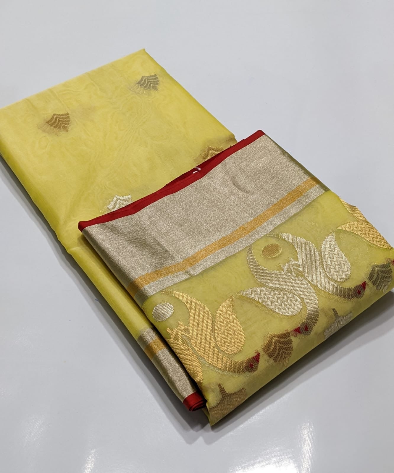 Yellow Kinar Border Zaal Chanderi Handloom Saree