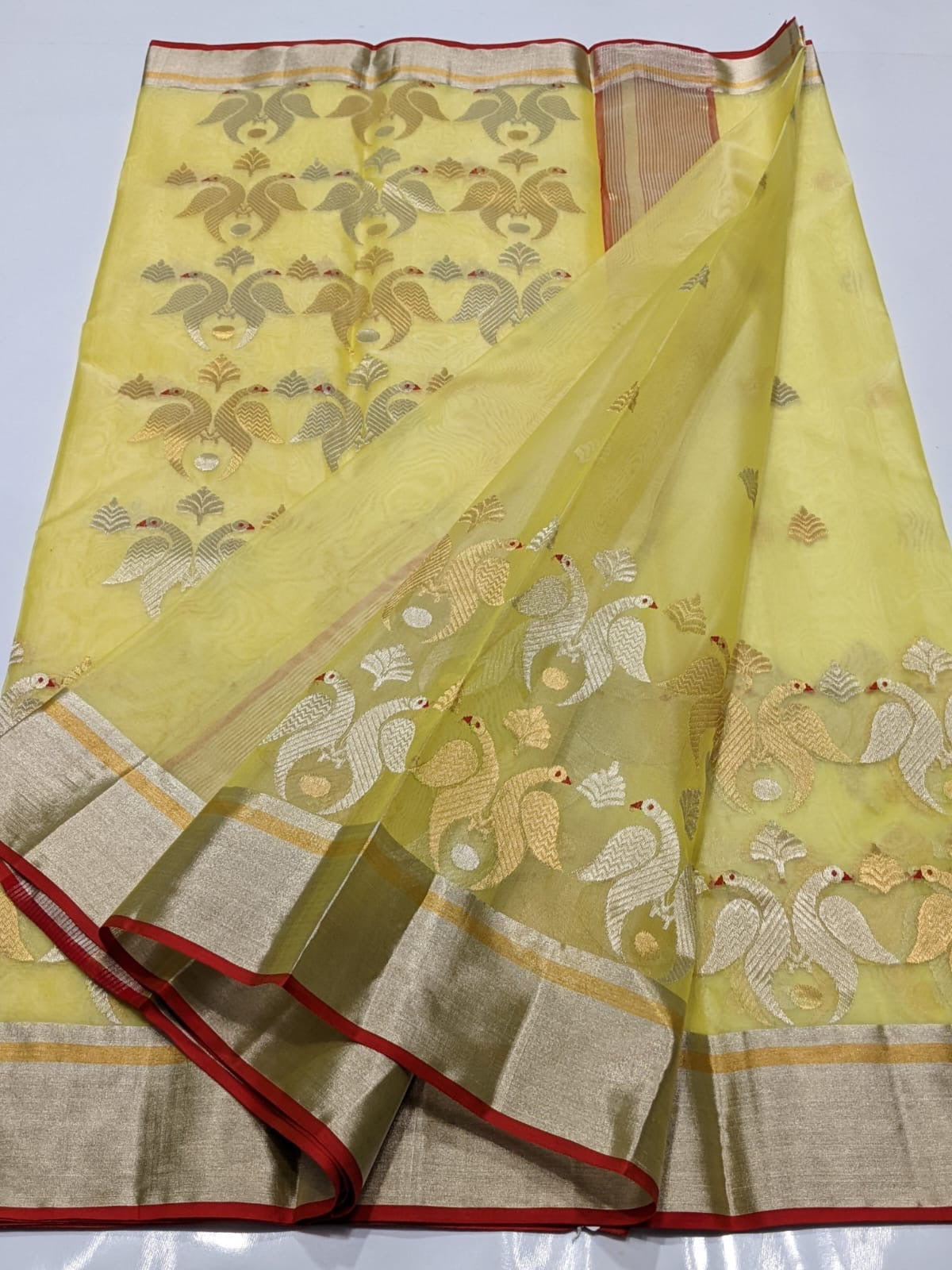 Yellow Kinar Border Zaal Chanderi Handloom Saree